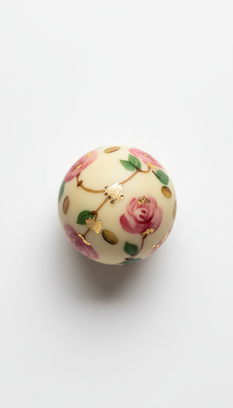 Limited-edition pistachio rose bonbon