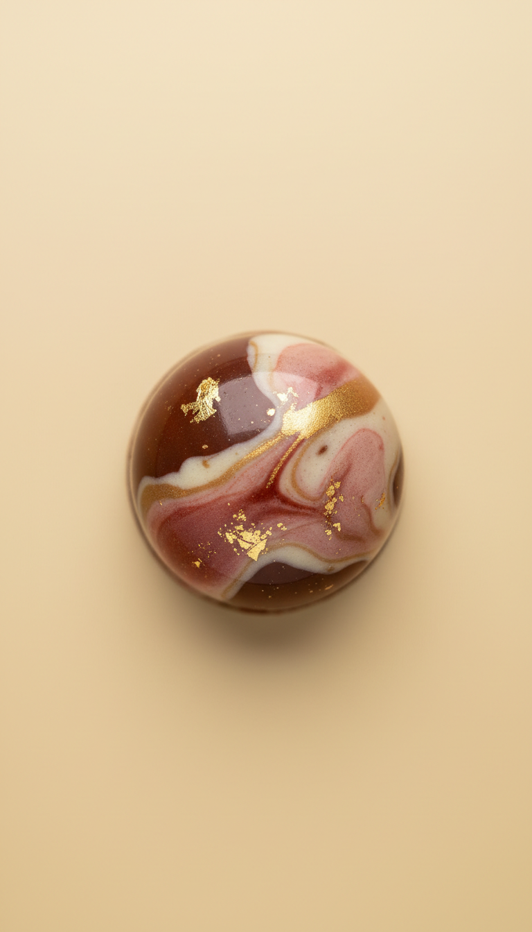 Raspberry ganache hand-painted bonbon